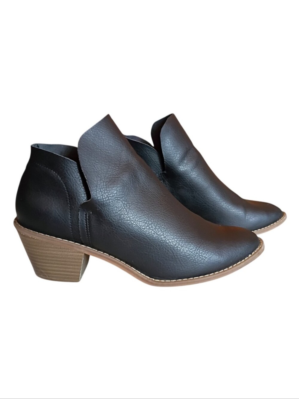 UNIVERSAL THREAD Women's Ankle Boots Booties Black Faux Leather Sz 10